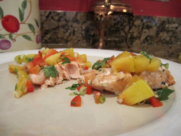 Grilled Salmon with Peach Salsa