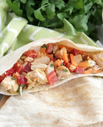 Peanut-Sauced Chicken Pitas
