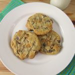 low-fat chocolate chip cookies on a white plate