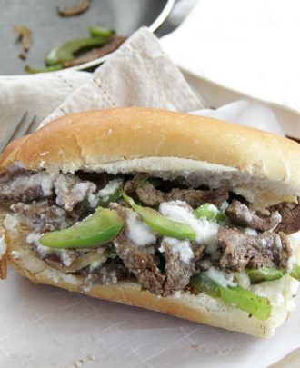 Skinny Cheesesteak Sandwiches