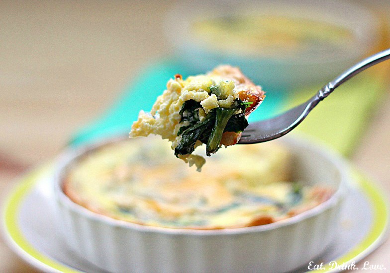 Low-Fat Spinach Cheddar Quiche with Oat Crust
