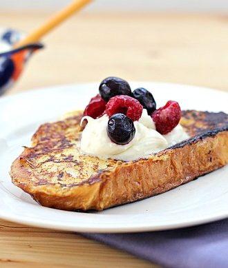 Challah Bread French Toast with Lemon Mascarpone