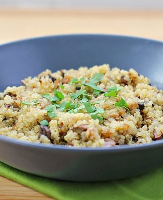 Skinny Bitch Tuesdays: Quinoa Pilaf with Mushrooms and Caramelized Onions