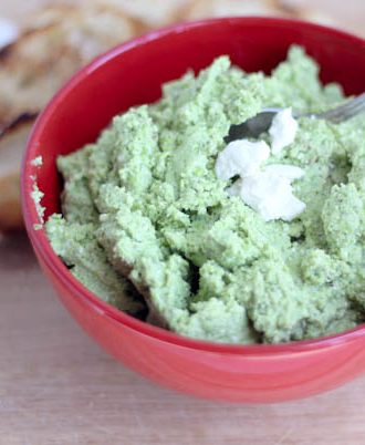 Sweet Pea Feta Parmesan Dip