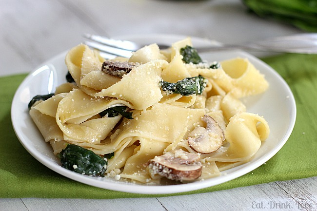 Mushroom Spinach Pappardelle
