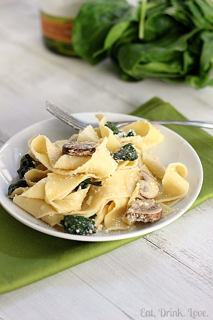 Mushroom Spinach Pappardelle