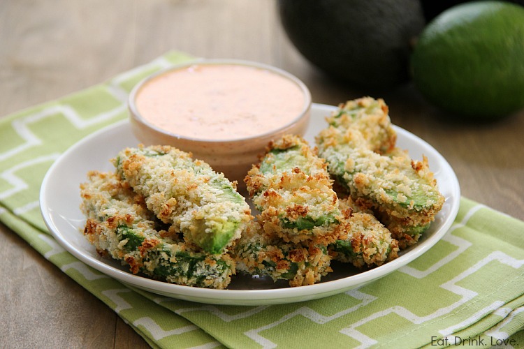 Baked Avocado Fries with Chipotle Ranch Dipping Sauce