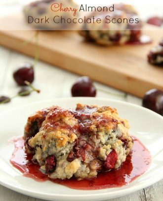 Cherry Almond Dark Chocolate Scones