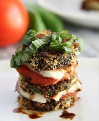Baked Zucchini Stacks with Balsamic Glaze