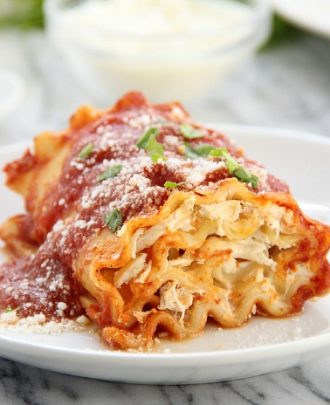 Creamy Chicken Lasagna Roll-Ups