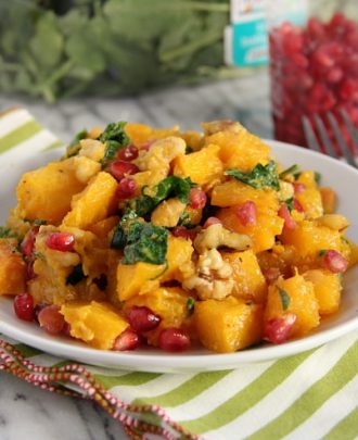 Baked Butternut Squash with Kale