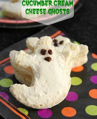 Cucumber Cream Cheese Ghosts