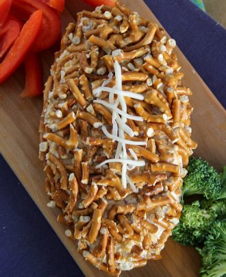 Pretzel-Crusted Cheddar Bacon Ale Cheese Ball