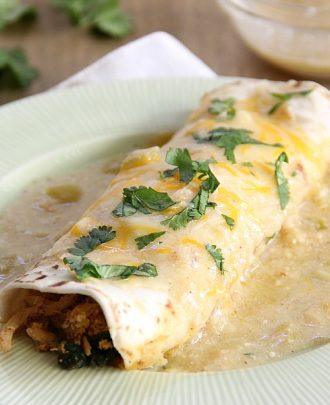 White Chicken and Spinach Enchiladas