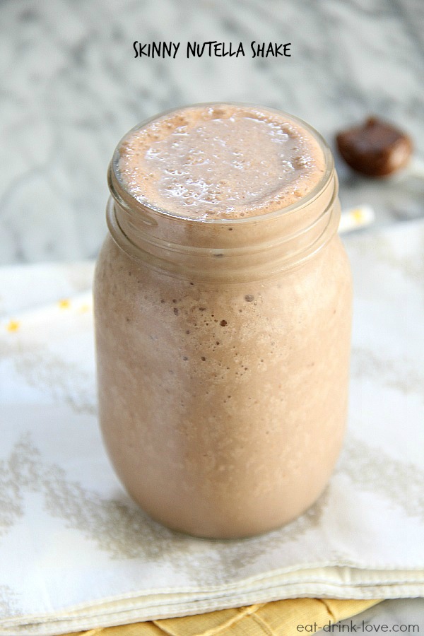 Skinny Nutella Shake in a glass jar