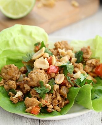 Thai Peanut Chicken Lettuce Wraps