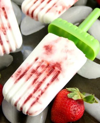 Strawberry Coconut Popsicles