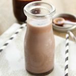 Homemade Chocolate Syrup mixed with milk