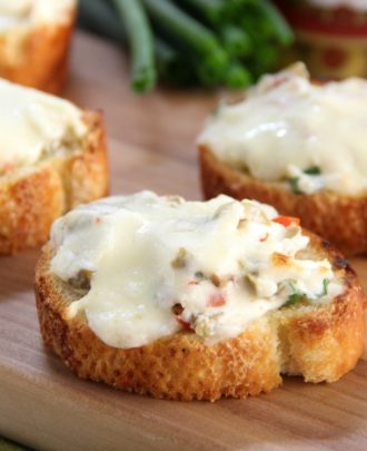 Cheesy Olive Toasts