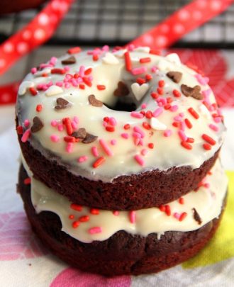 Baked Red Velvet Donuts