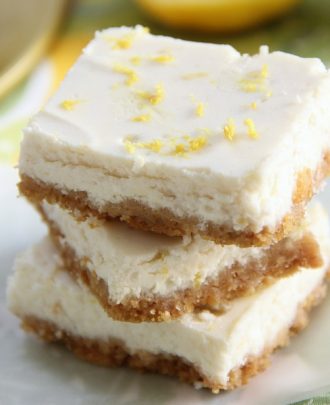 Skinny Lemon Cheesecake Bars