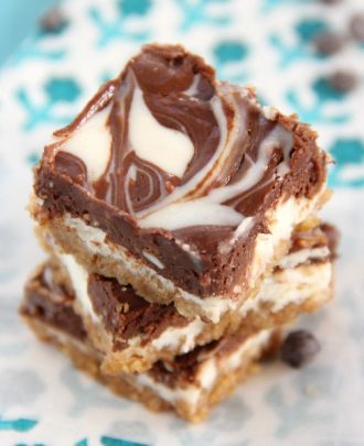 Skinny Marble Cheesecake Bars