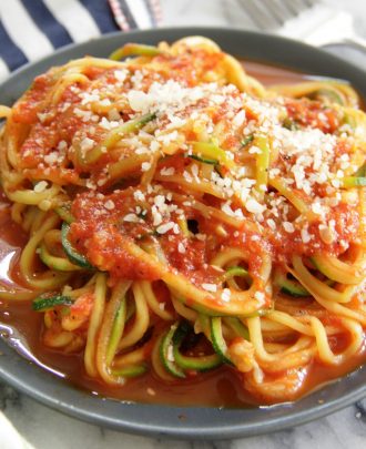Roasted Red Pepper Zucchini Noodles