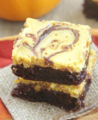 Pumpkin Cheesecake Swirl Brownies