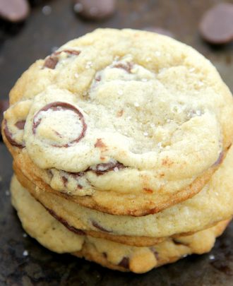 Salted Dark Chocolate Chip Cookies