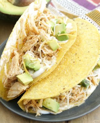 Crock Pot Ranch Chicken Tacos (or Pressure Cooker)