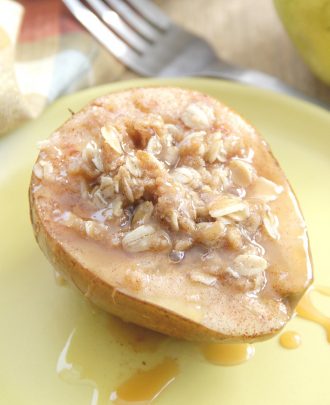 Baked Pears with Oat Streusel Topping