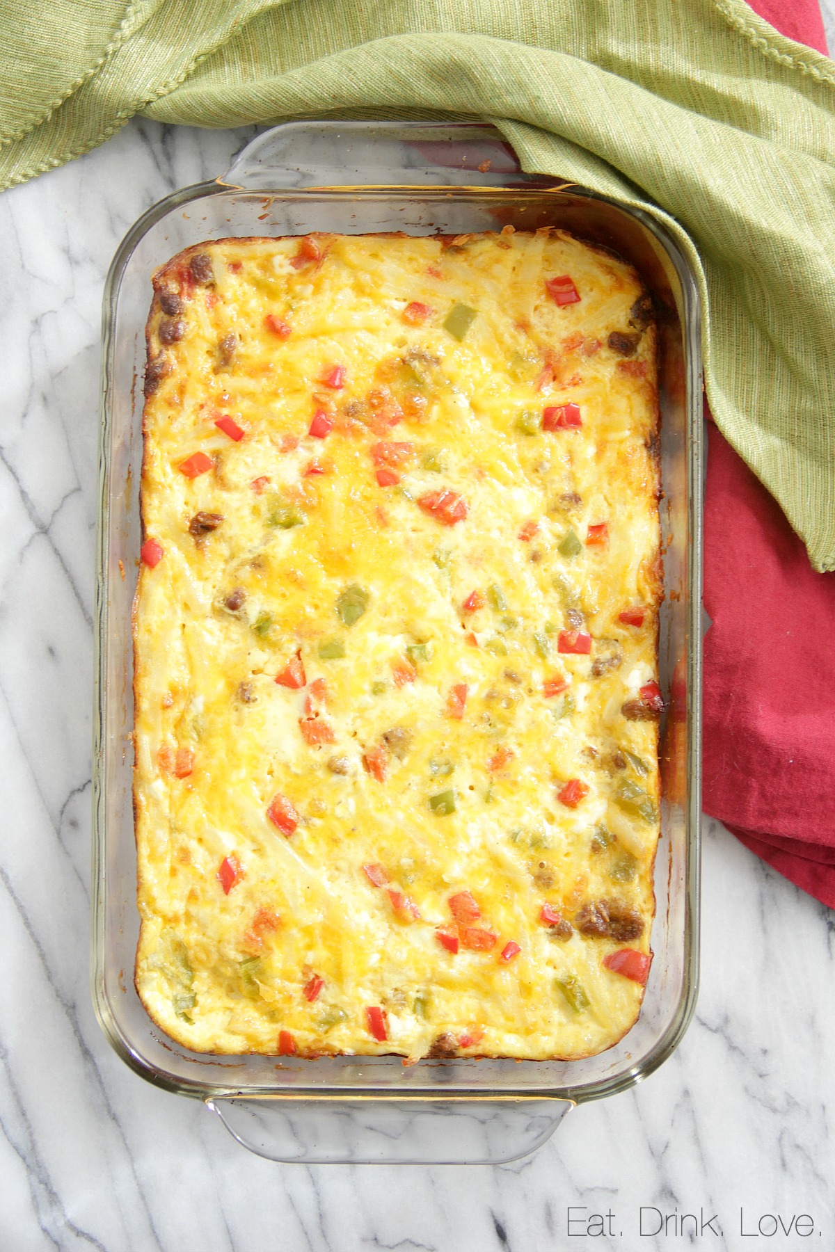 Sausage and Pepper Breakfast Casserole - Eat. Drink. Love.