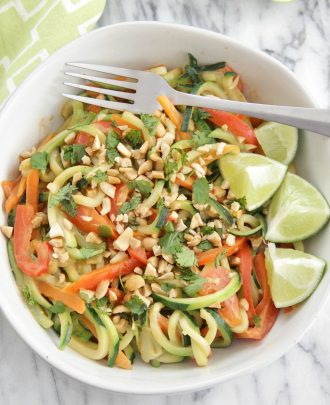Creamy Coconut Peanut Zucchini Noodles (Zoodles)