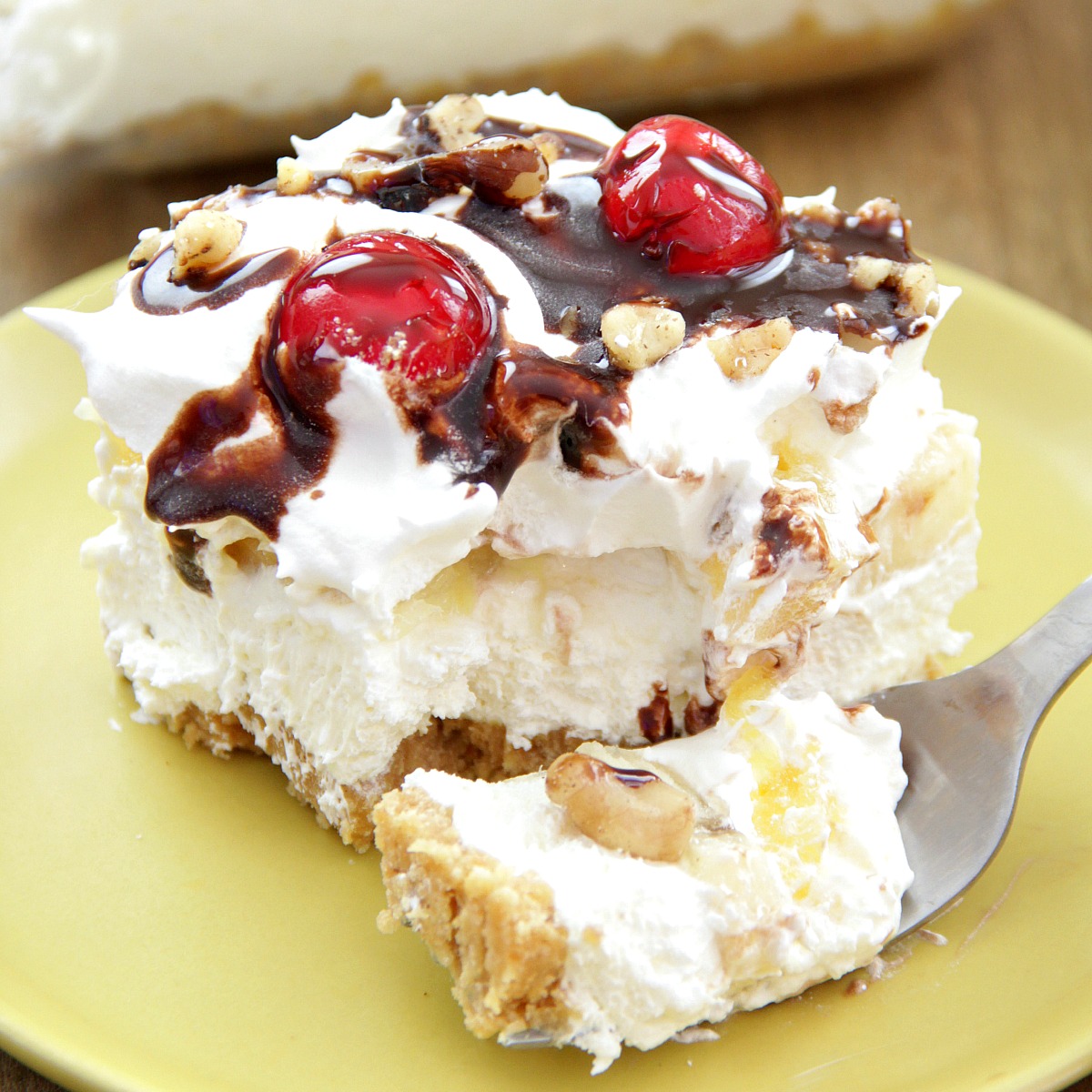 No Bake Banana Split Dessert Eat Drink Love No Bake Banana Split Dessert Eat Drink Love
