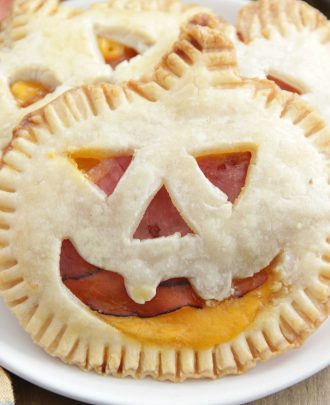 Jack-o’-Lantern Ham and Cheese Pies