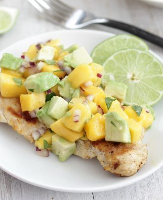 Honey Lime Chicken with Mango Avocado Salsa