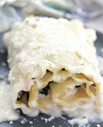 Chicken Florentine Lasagna Rolls