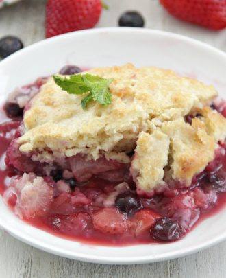 Strawberry Blueberry Cobbler