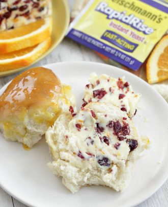 Orange Glazed Dinner Rolls with Cranberry Orange Butter