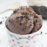 No-Churn Chocolate Cookies and Cream Ice Cream scooped in a bowl
