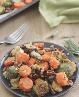 Balsamic Roasted Brussels Sprouts and Carrots