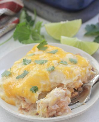 White Chicken Enchilada Casserole