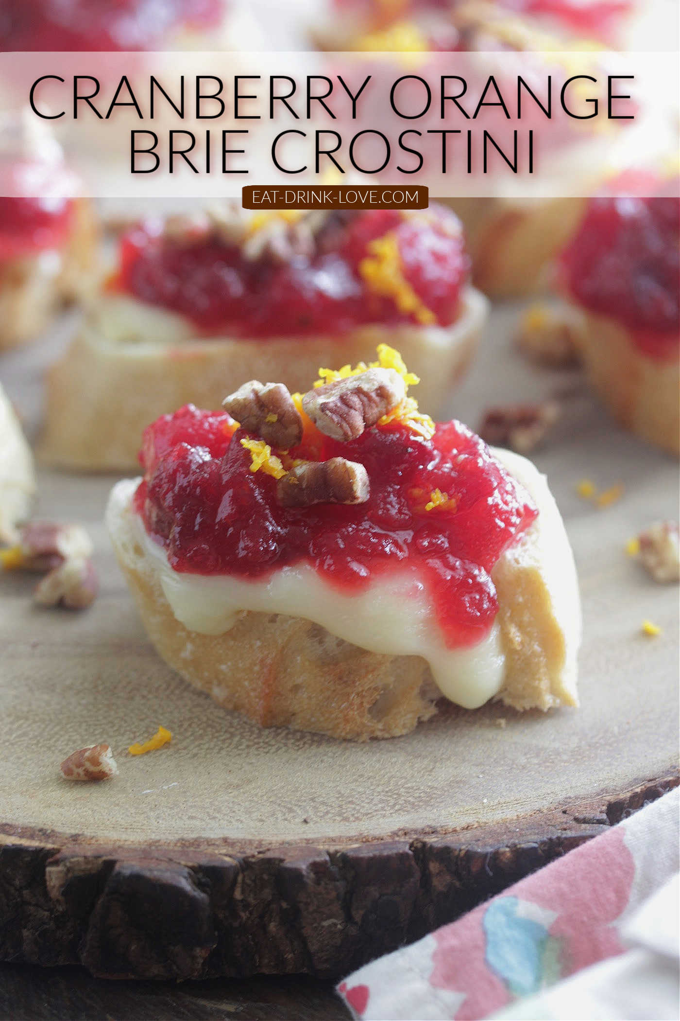Cranberry Orange Brie Crostini